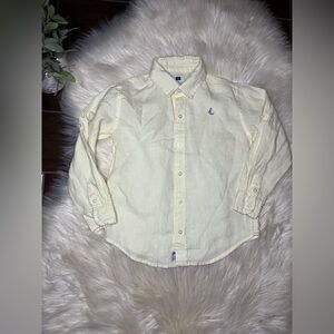 Janie and Jack yellow linen button down sz 5